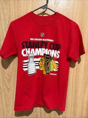 Reebok Red Chicago Blackhawks 2013 Stanley Cup Champions Graphic Tee